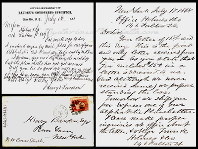 1868 Letter from Dr. Henry Barden to Holmes and Co 1868 Letter from Dr. Henry Barden to Holmes and Co